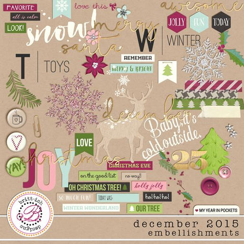 My Year In Pockets (December 2015): Embellishments