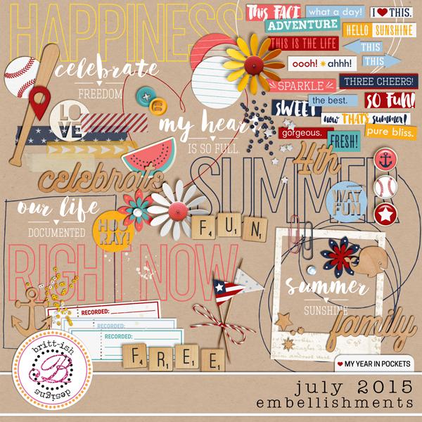 My Year In Pockets (July 2015): Embellishments