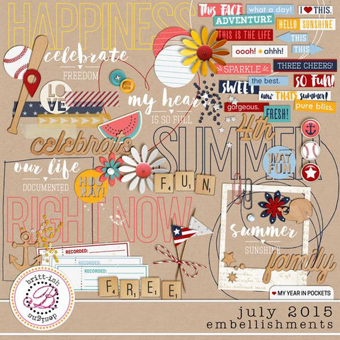 My Year In Pockets (July 2015): Embellishments