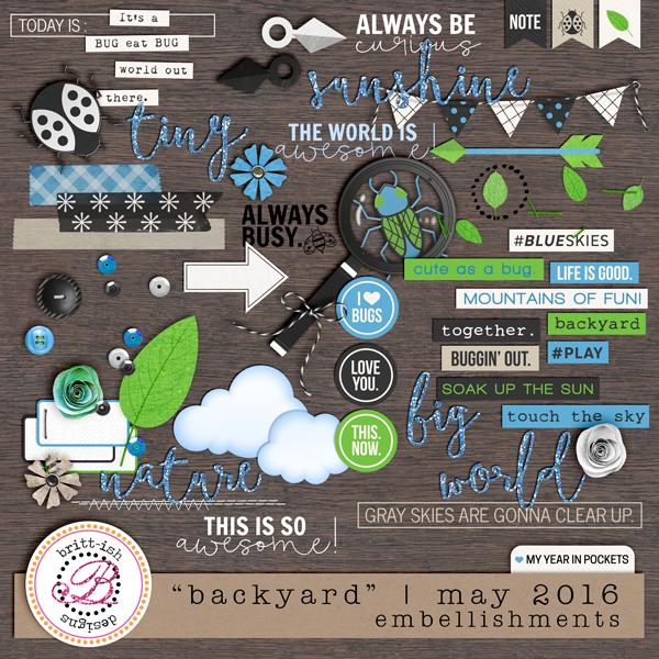 My Year In Pockets: "Backyard" | May 2016 (Embellishments)