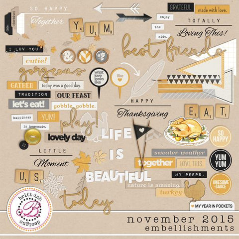My Year In Pockets (November 2015): Embellishments
