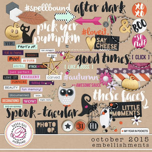 My Year In Pockets (October 2015): Embellishments